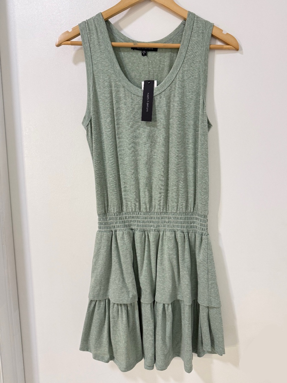 SUPPLY & DEMAND Sage Green Tiered Sleeveless Dress
